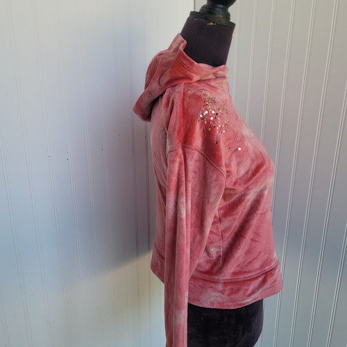 So cozy Pullover Girls Sweatshirt Super soft long Coral Pink Sequin L 10-12 - Picture 4 of 9