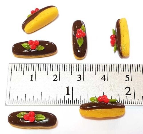 Barbi Puppenhaus Miniatur Essen Mini Donuts Eclairs Schokoladengebäck Set 👻🧲 5 Stck. - Bild 2 von 12