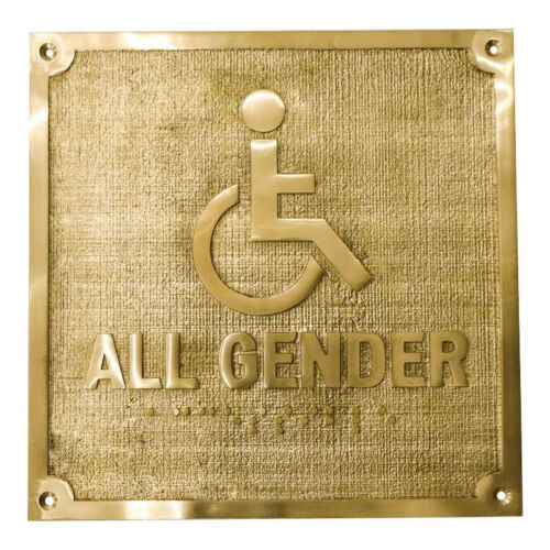 Personalized Engraved WC Wheelchair Brass Plaque Plate / Name Plate