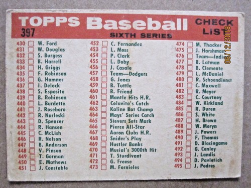 1959 TOPPS BASEBALL KARTE #362 CHICAGO CUBS DOLAN NICHOLS #397 SENATORS LOT OF 2 - Bild 8 von 12