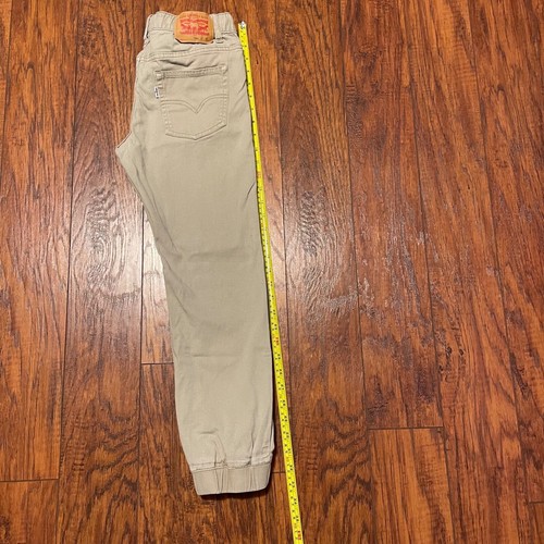 Levis Pants Boys Size 14 Reg 27x27 Tan Twill Pants w/ Drawstring Joggers - Picture 12 of 15