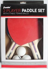 New Franklin Ping Pong Table Tennis Paddles 2 Player Set Paddle With 3 Balls