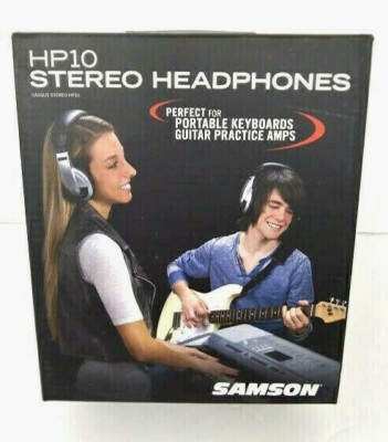  Samson Audio Stereo Headphones Hp10 Black Silver 32 Ohms Adapter Included