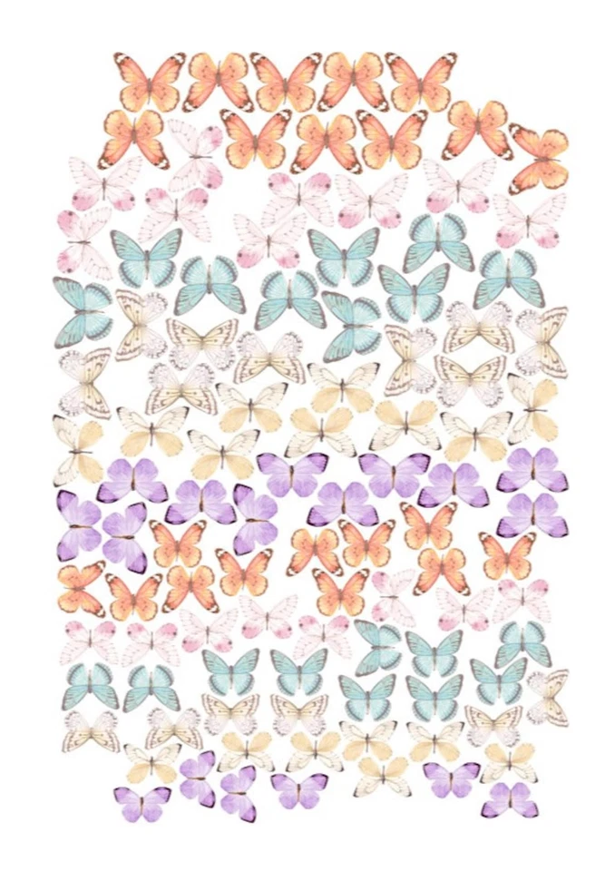 Paquete de 106 piezas, 2-2,5 cm comestibles precortados oblea mariposa - pastel oblea mariposa Foto 2 de 2