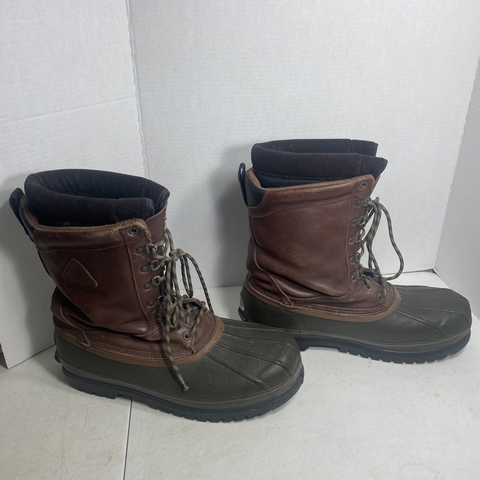 Rocky Ice Stalker Boots 7773 Insulation Genuine Leather Rubber Sz 14