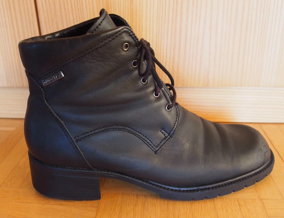Damen Stiefeletten, Gr. 40, Leder, schwarz, Gino Ventori, top - Bild 1 von 4