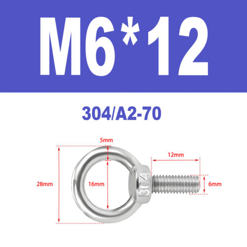 Ringschrauben Edelstahl V2A A2 Ösenschrauben M3-M18 Augbolzen Augenschrauben - Bild 44 von 122