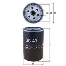 Oil Filter For VW Scirocco 53B 1.5 Mahle 0028115351 0261155613 035115561