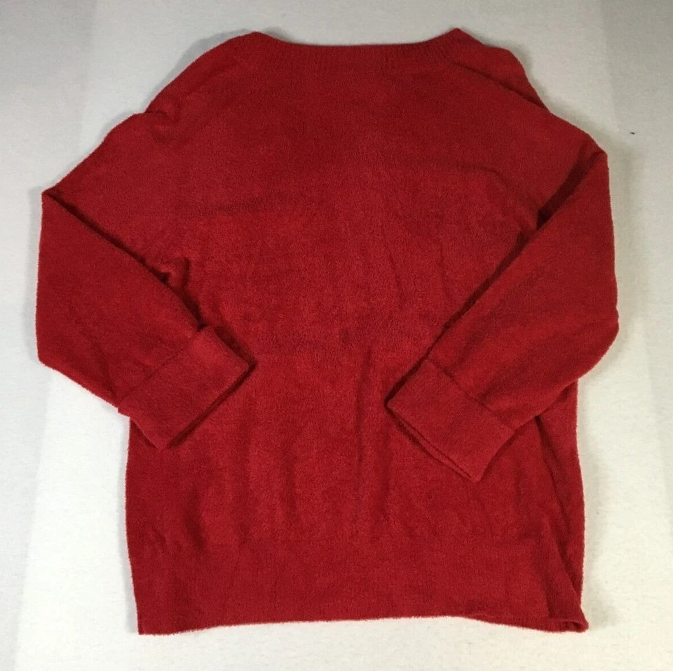 Suéter Bay Studio Career para mujer talla S rojo de gran tamaño cuello en V manga 3/4 túnica nuevo sin etiquetas Foto 3 de 4