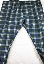 men's Real Essentials size 5XT lounge pants navy check elastic waist drawstring