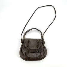 Abaco Paris Handbag Brown Leather Shimmer Soft Crossbody Strap Made in France