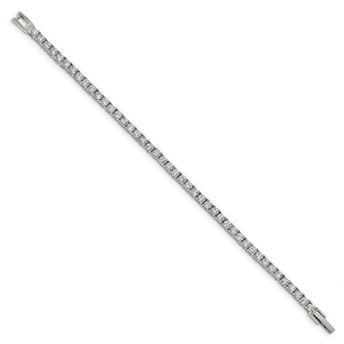 *BRAND NEW* Chisel Stainless Steel Polished CZ Tennis Bracelet SRB2202-7.5 - Image 2 of 4