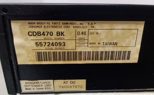 Vintage Magnavox Compact Disc Player Model CDB470 Single Spot/Swing Arm 16 Bit - Picture 9 of 12