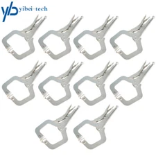 10 PCS Adjustable 11" Swivel Pad Locking C-Clamp Locking Pliers US
