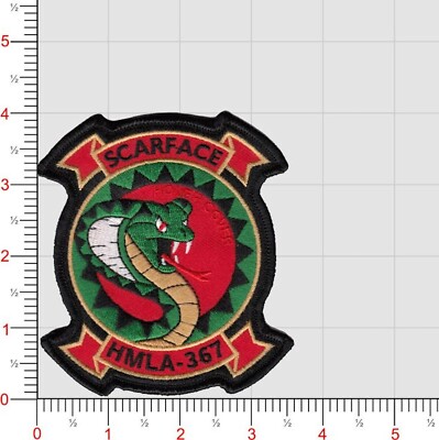 4'' USMC HMLA-367 SCARFACE HOVER COVER COLOR MARINES EMBROIDERED JACKET PATCH