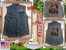 Sturgis 2017 Black Hills Rally Denim Vest Men South Dakota MT. Rushmore Large L