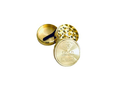 Grinder 3 Tlg Ø 40mm Gold Crusher Sieb Tabak Gewürz Kräutermühle Tobacco Herbs