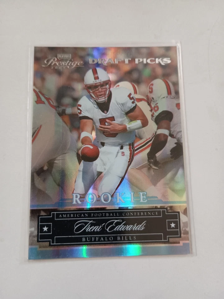 2007 Playoff Prestige Draft Picks Light Blue #201 Trent Edwards /999 Bills Card - Image 2 of 4