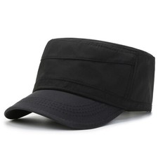 Men Military Style Cap Adjustable Flat Top Army Cadet Hat Outdoor Sun Hat Casual