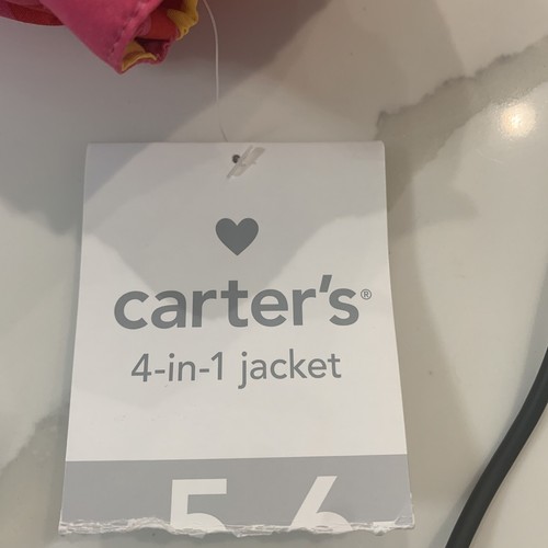 New CARTER'S 4-in-1 Reversible Hooded Jacket - BROWN - Size 4 - Picture 9 of 11
