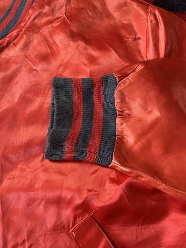 Vintage 50s Peter's Sportswear Letterman Satin Bomber Jacket USA Talon Sz. S/M - Picture 8 of 14