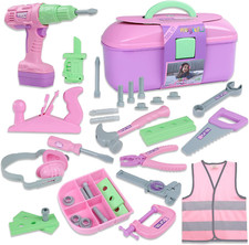 Kids Tool Set, 31 PCS Kids Tool Box Pretend Play Construction Toy with Electric