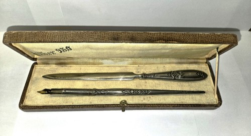c. 1900 - 1910 Austrian .950 Silver Pen & Letter Knife in the Original Box - Picture 12 of 13