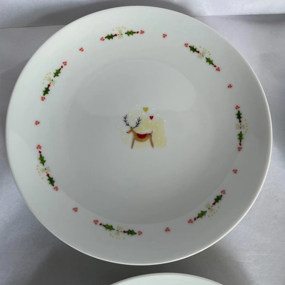 Boston Warehouse HAPPY HOLIDAYS 6.5" Set of 4 Porcelain Dessert Plates Christmas - Image 3 of 4