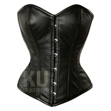 Heavy Duty Over Bust Waist Training Genuine Leather Steel Boned Corset