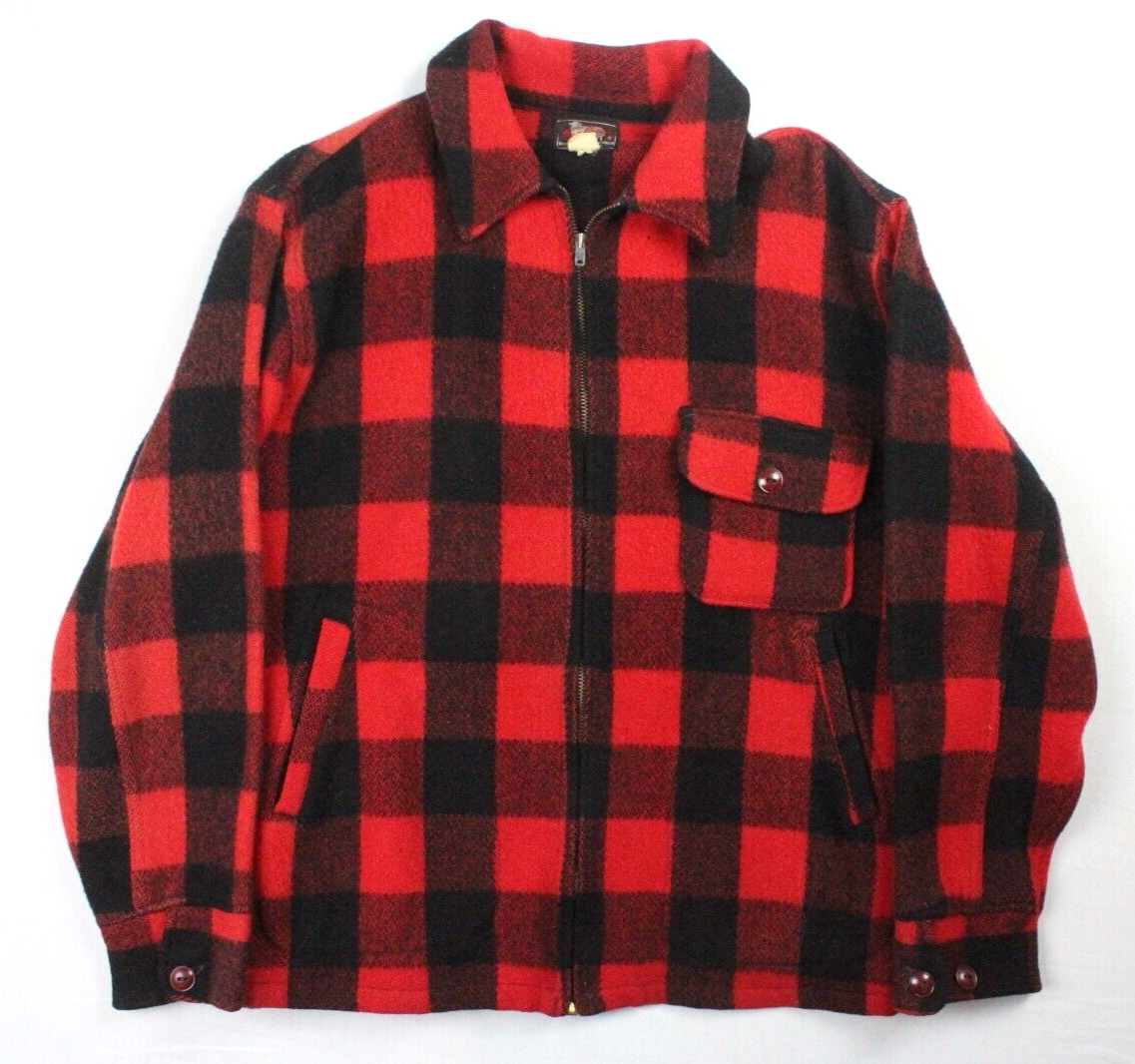 WOOLRICH ウールジップジャケット　80年代 MADE in USA Woolrich Vintage 40's-50's Made In USA Wool Talon Zip Jacket