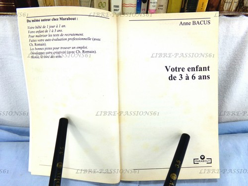 VOTRE ENFANT DE 3 À 6 ANS, ANNE BACUS, ÉDITIONS MARABOUT, 1993 - Picture 6 of 12