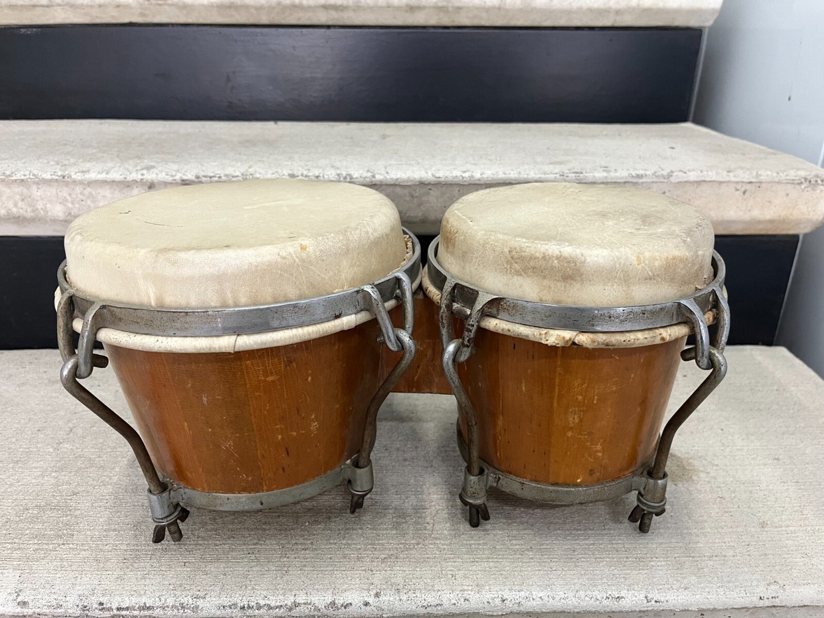 コンガ　ビンテージ　VALJE DRUMS？ Antique, Vintage Valje Oak Bongo Drums, 1940's/50's. Original