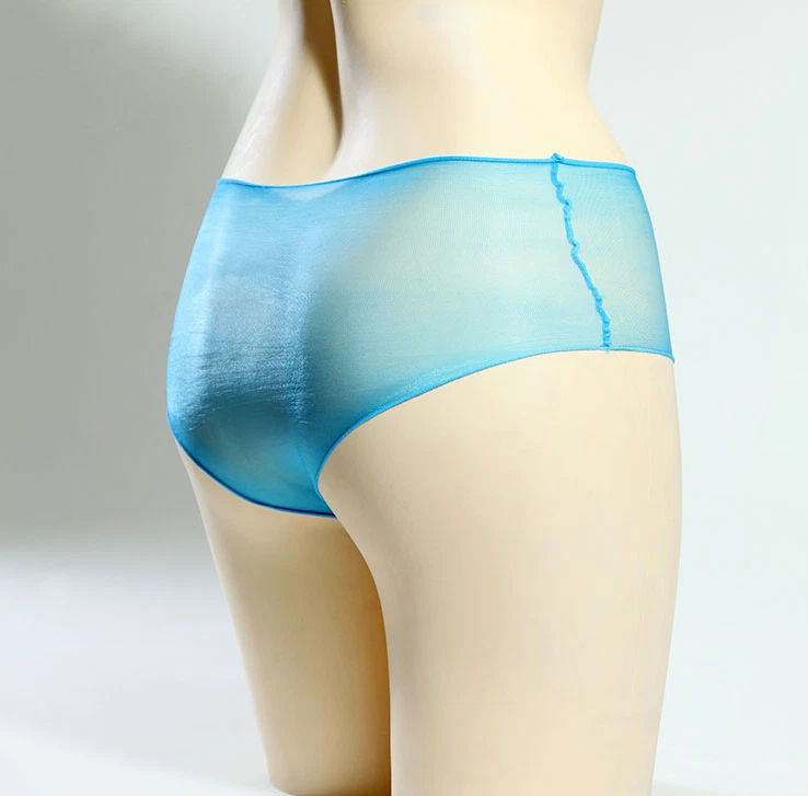 Bragas Transparente Azul Sin Bolsillo Nailon Elastano Sexy Glamour - Imagen 3 de 4