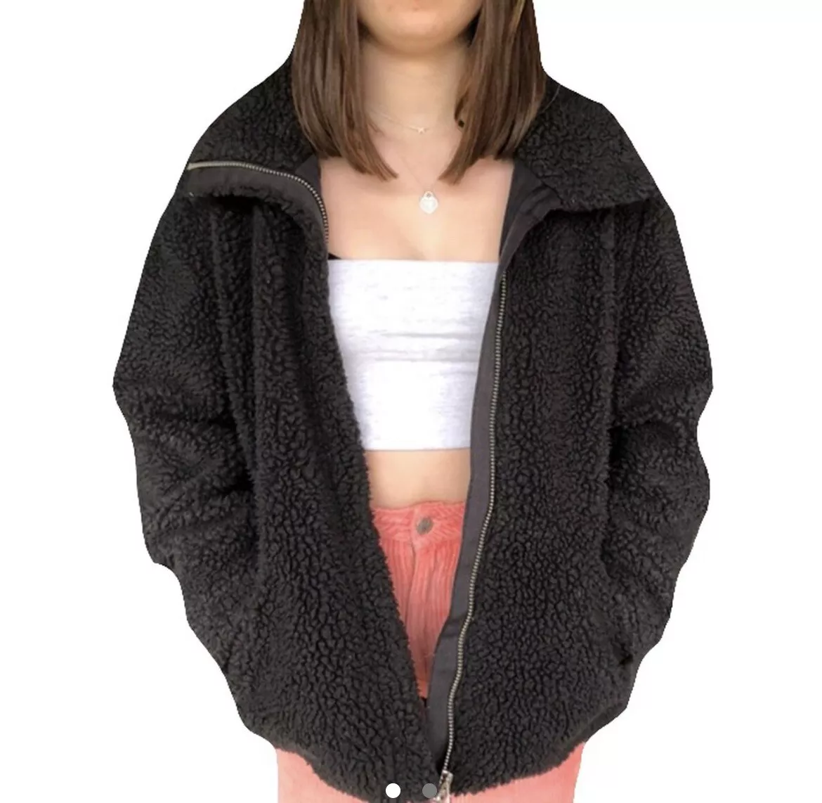 Black teddy top coat ebay