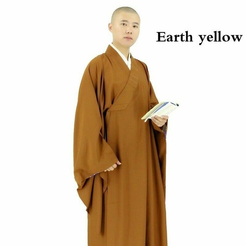 Men Shaolin Buddhist Monk Dress Meditation Haiqing Robe Kung Fu Suit Unisex Gown - Picture 13 of 26
