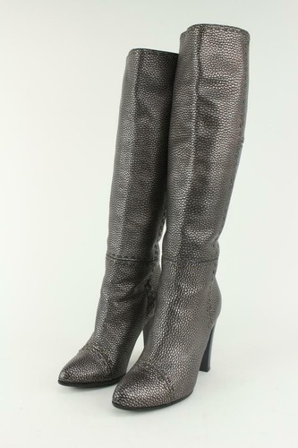 Fendi Women's 36.5 Knee High Grey Leather Selleria Boots 1F1206 - Bild 2 von 12