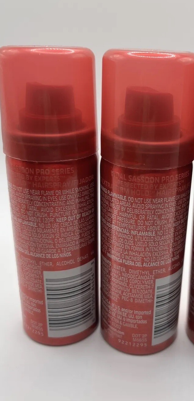 2x NEW VIDAL SASSOON PRO SERIES 1.5 Oz Ea EXTRA FIRM HOLD Hairspray Travel Size