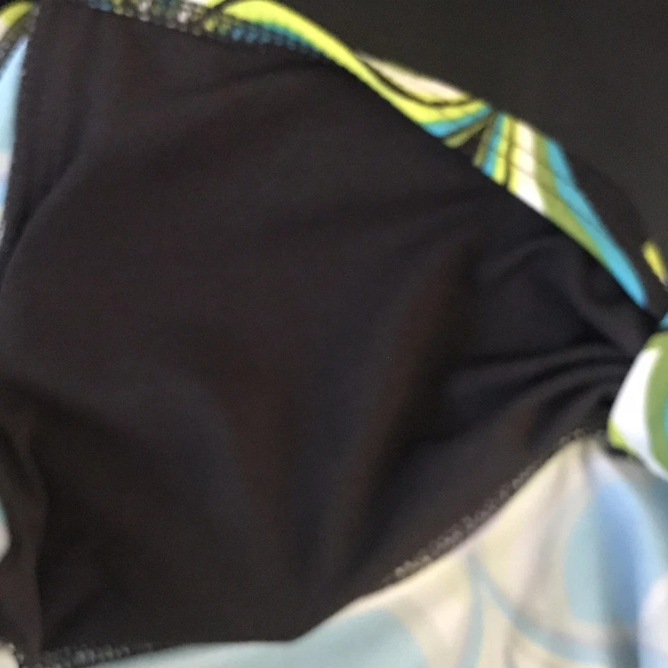 Apt.9 Tankini Swimsuit Top ~ Sz 12 ~ Teal, Brown, Green ~ Tie Halter - Image 3 of 4