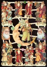 VICTORIAN SANTA DIE CUT PAPER SCRAPS ef7314 GERMANY