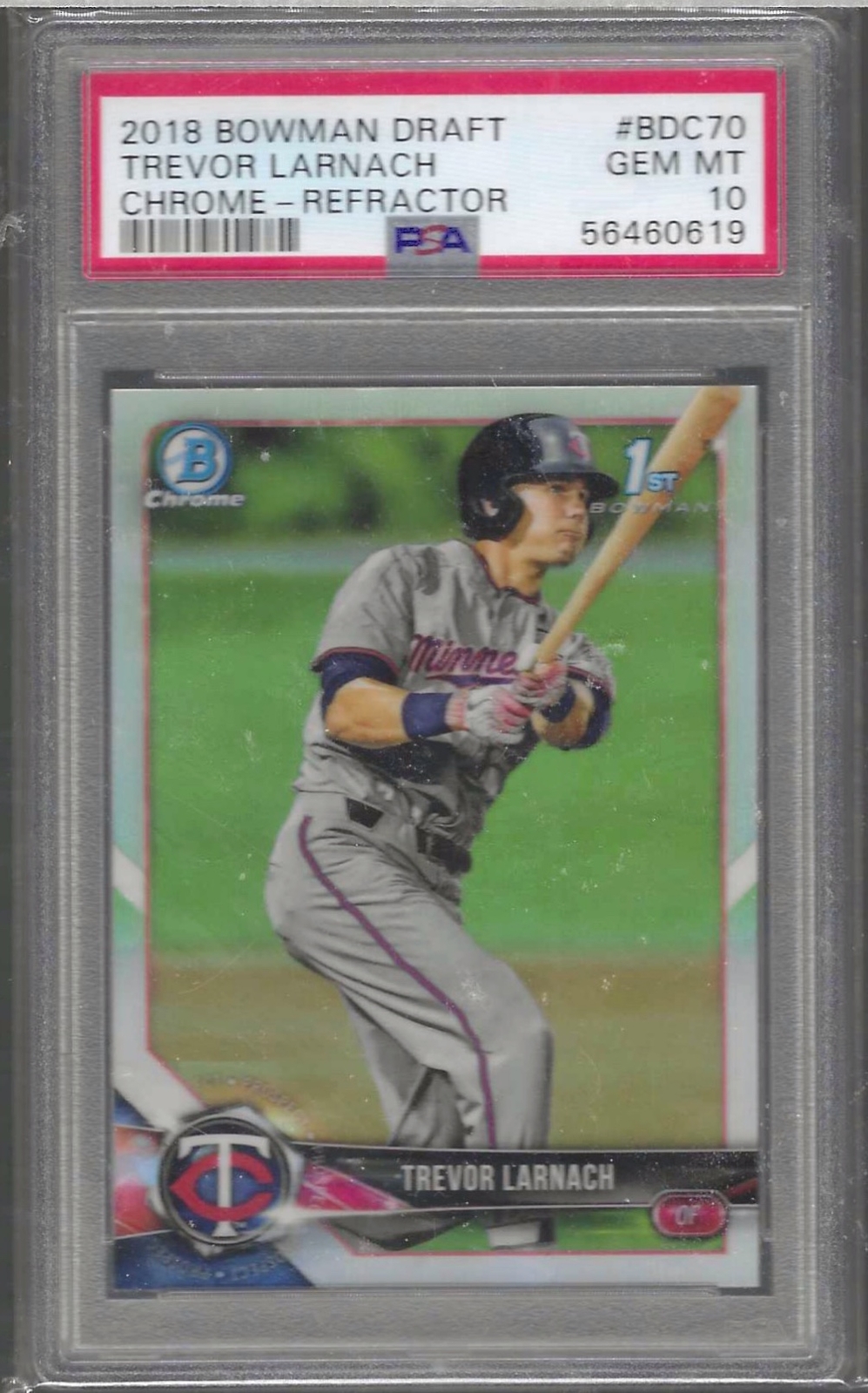 TREVOR LARNACH 2018 BOWMAN DRAFT 1ST PROSPECT CHROME REFRACTOR PSA 10 GEM MINT