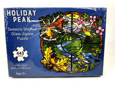 Seasons Stained Glass 443 Piece Jigsaw Puzzle by Holiday PeakTM