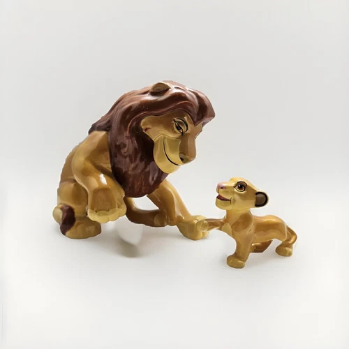 Vtg Rare Disney Figure Set by Schmid The Lion King Mufasa & Simba Ceramic 94’