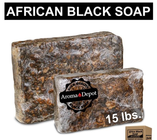 Raw African Black Soap Bar Wholesale Organic Pure For Body Hair Skin Shampoo - Picture 42 of 53