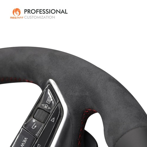 Cubierta de volante de cuero real Athsuede personalizada para Audi A6 Allroad A7 RS 6 - Imagen 6 de 10