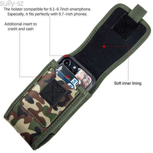 Cell Phone Holster Extra Large Vertical Pouch w/ Card Slot Belt Bag Case Cover - Picture 5 of 13