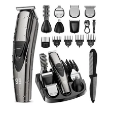 NEW Beard Trimmer for Men SHPAVVER17-Pc Set Rechargeable Hair Clippers Kit 