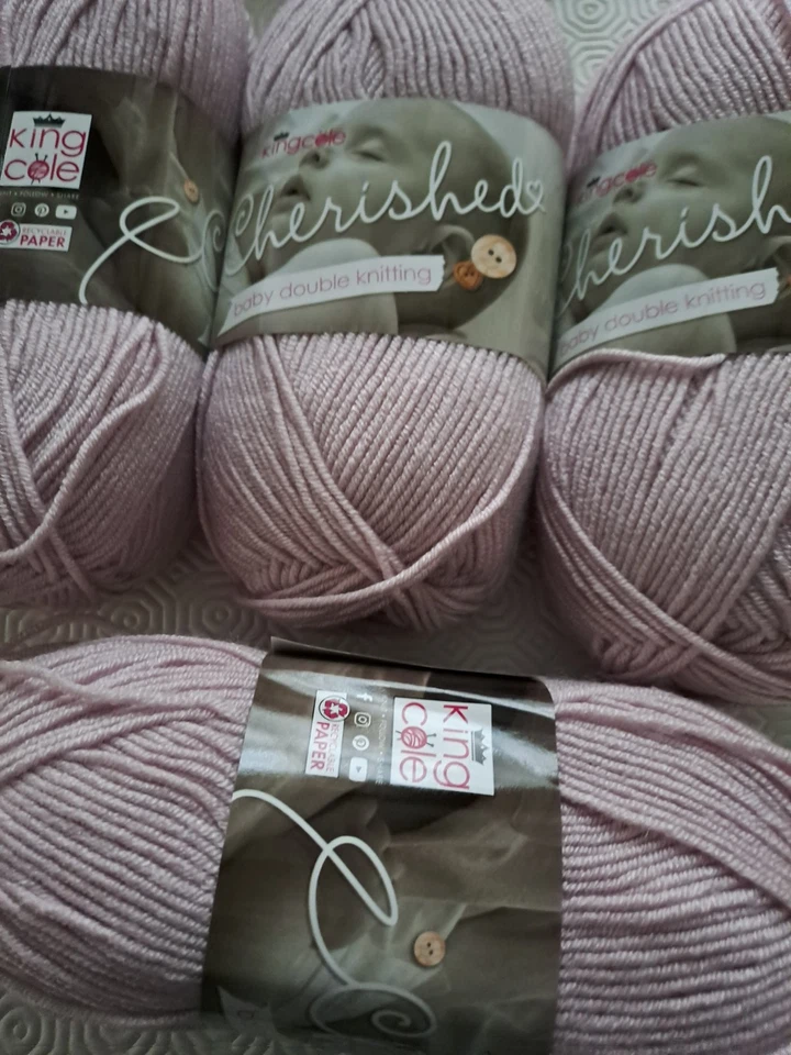 King Cole Cherished Baby Double Knitting Yarn 4 X 100g Balls  # 3440 Pearl - Image 2 of 4