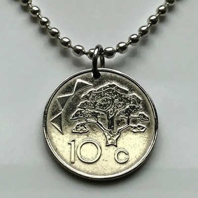 2009 Namibia 10 Ct coin pendant Camelthorn tree Windhoek Rundu Walvis Bay 000771