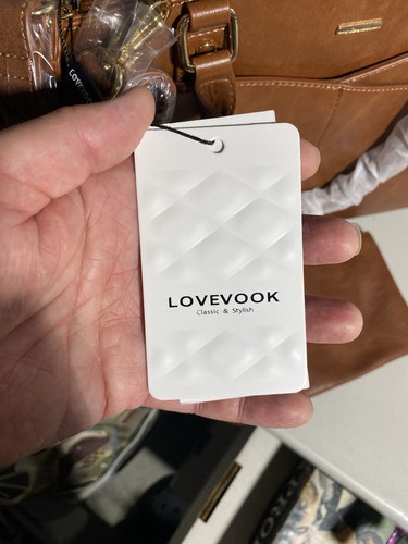LOVEVOOK Laptop Bag Set for Women Vintage Look Leather Tote, Brand New! S10 - Afbeelding 5 van 14