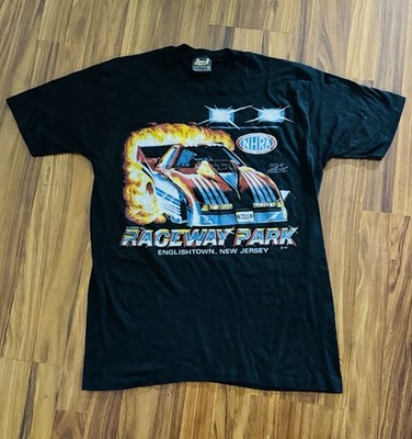 Authentic vintage 1988 NHRA tee, Killer drag racing flame graphic Raceway Park